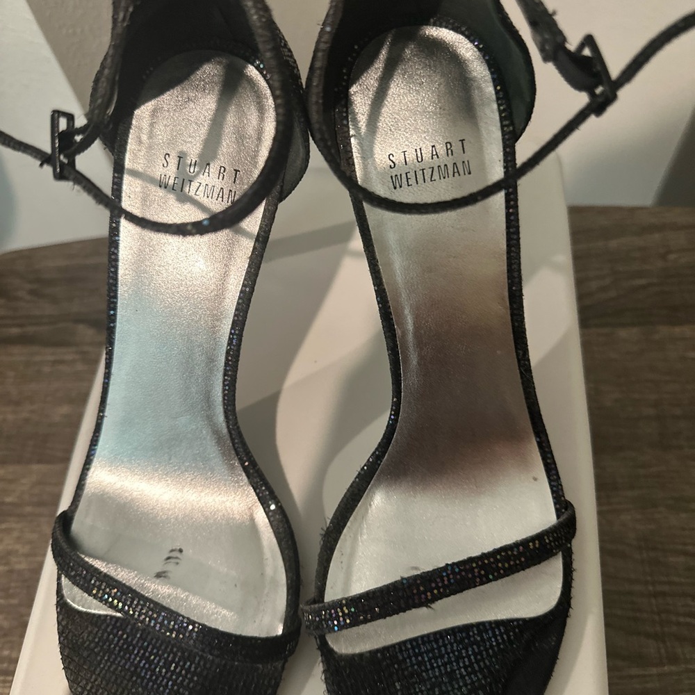 Stuart Weitzman Glittering Black Heels